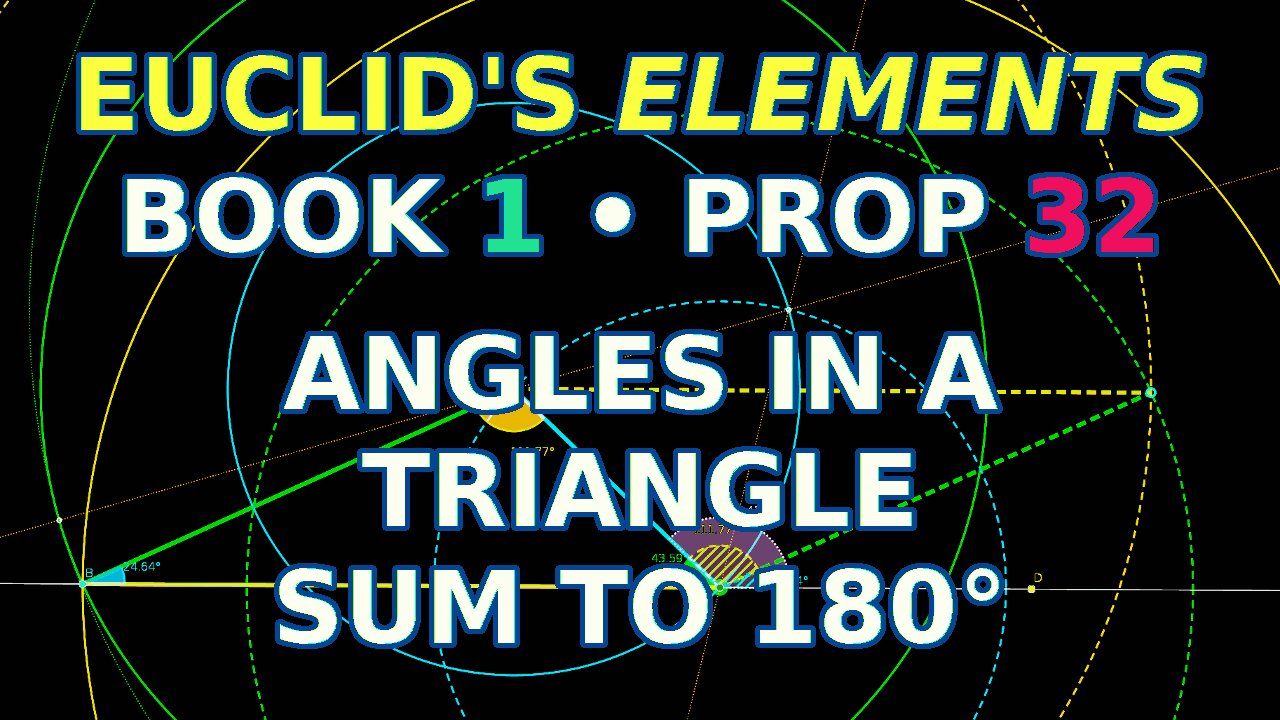 Angles in a Triangle Sum to 180° | Euclid's Elements Book 1 Proposition 32