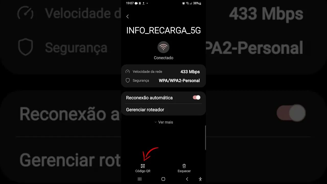 como descobrir sua senha wifi com código QR #shorts