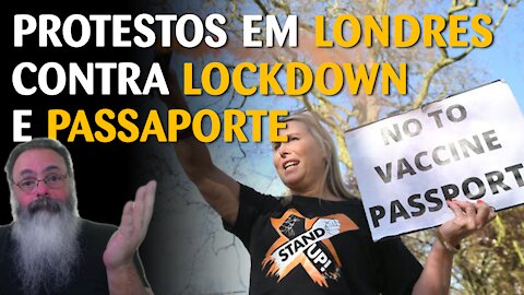 Protestos em londres contra o lockdown