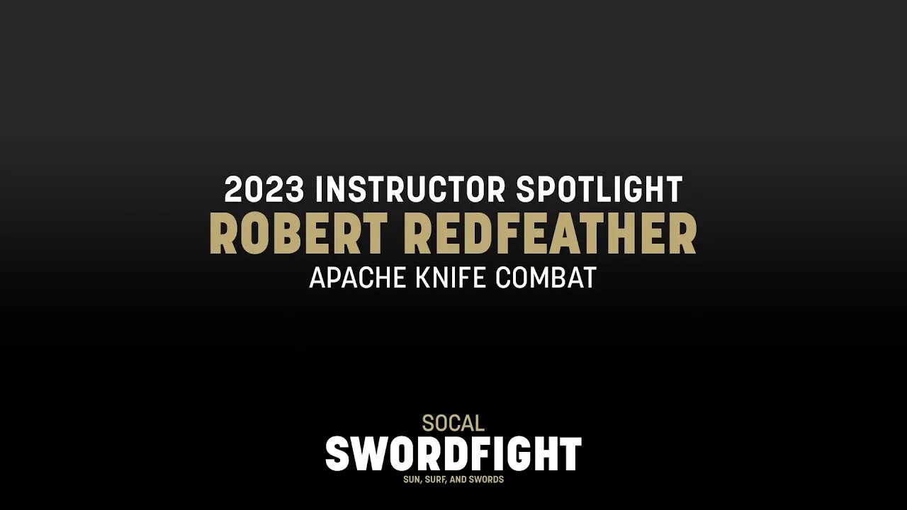 Robert Redfeather of Apache Knife Combat introduce the class he will teach at SoCal Swordfight 2023