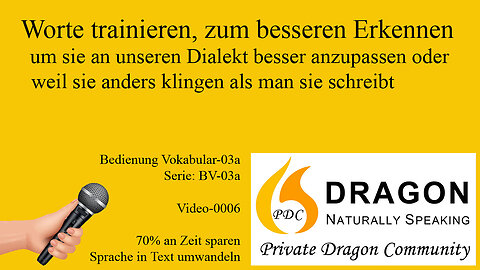 Worte für Dragon NaturallySpeaking trainieren - BV03a V0006 - PDC-3