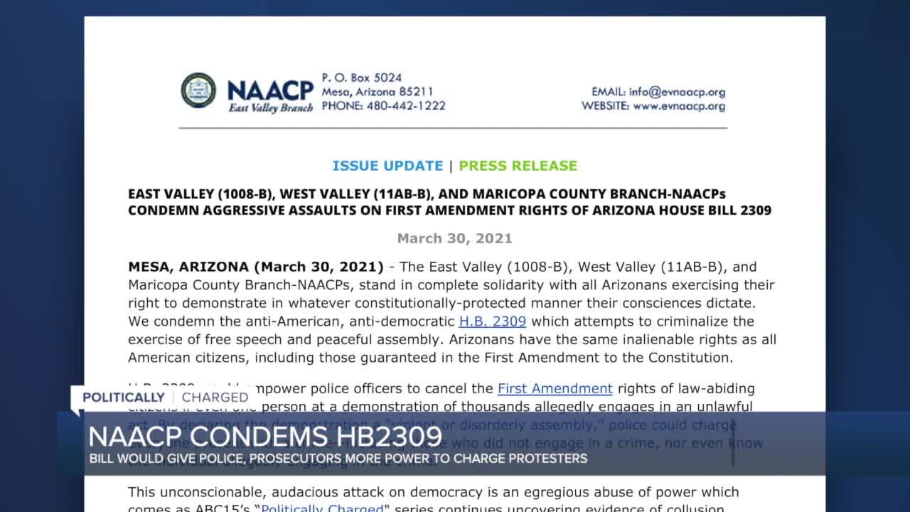 Valley NAACP branches condemn bill, cops could punish protesters