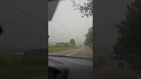 Driving Out of Canal Fulton Smoke From Canada Wildfires June 28 2023