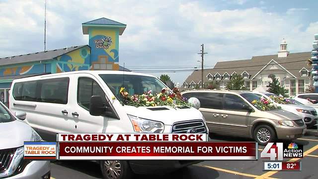 Memorial grows outside "Ride the Ducks" headquarters in Branson