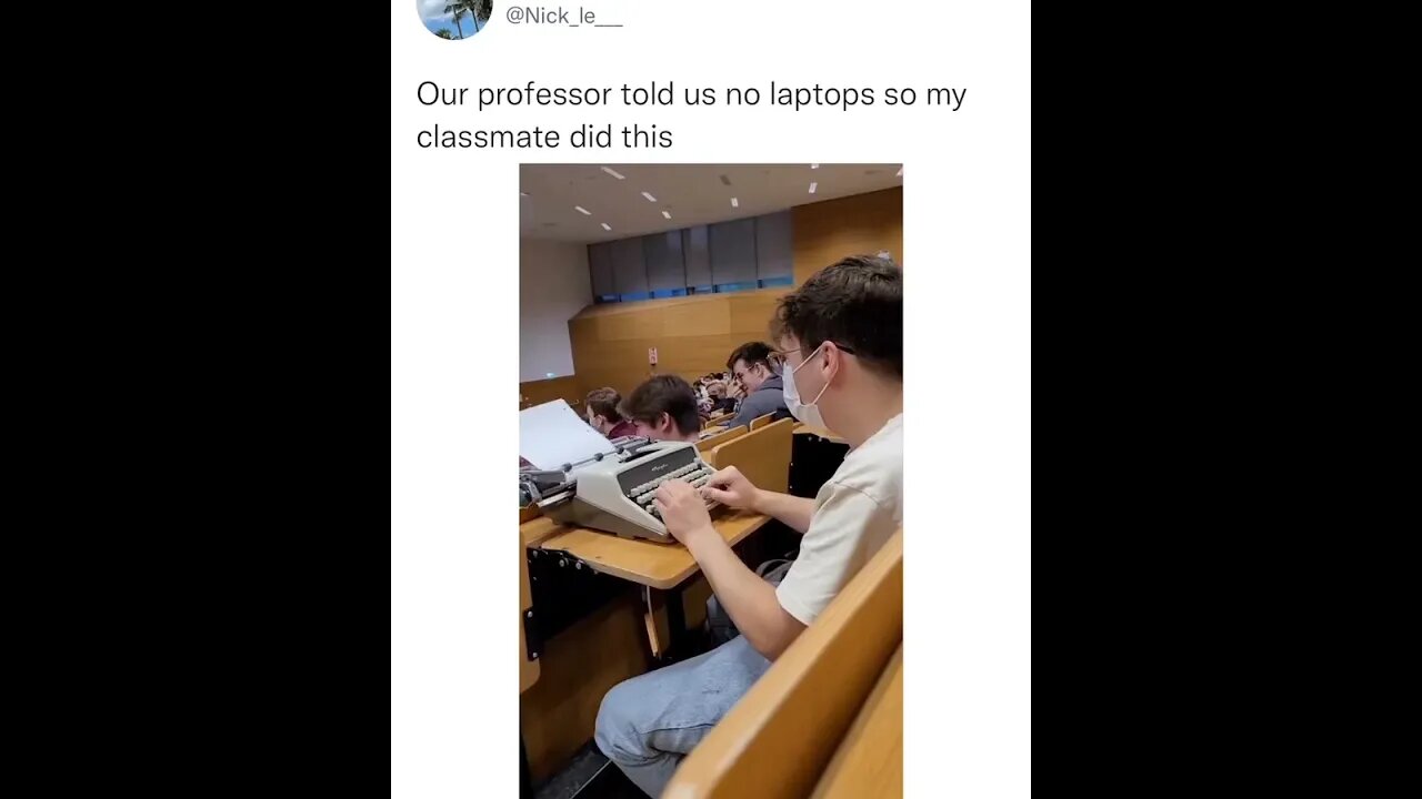 A student is trying to show his new laptop, lol 🤦♂️