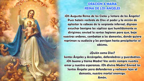 ORACION A NUESTRA SEÑORA REINA DE LOS ANGELES