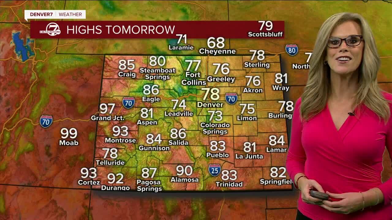 Cooler weather arriving for metro Denver Sunday