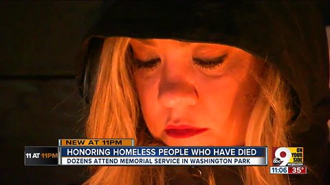 Washington Park vigil honors homeless Cincinnatians who died in 2018