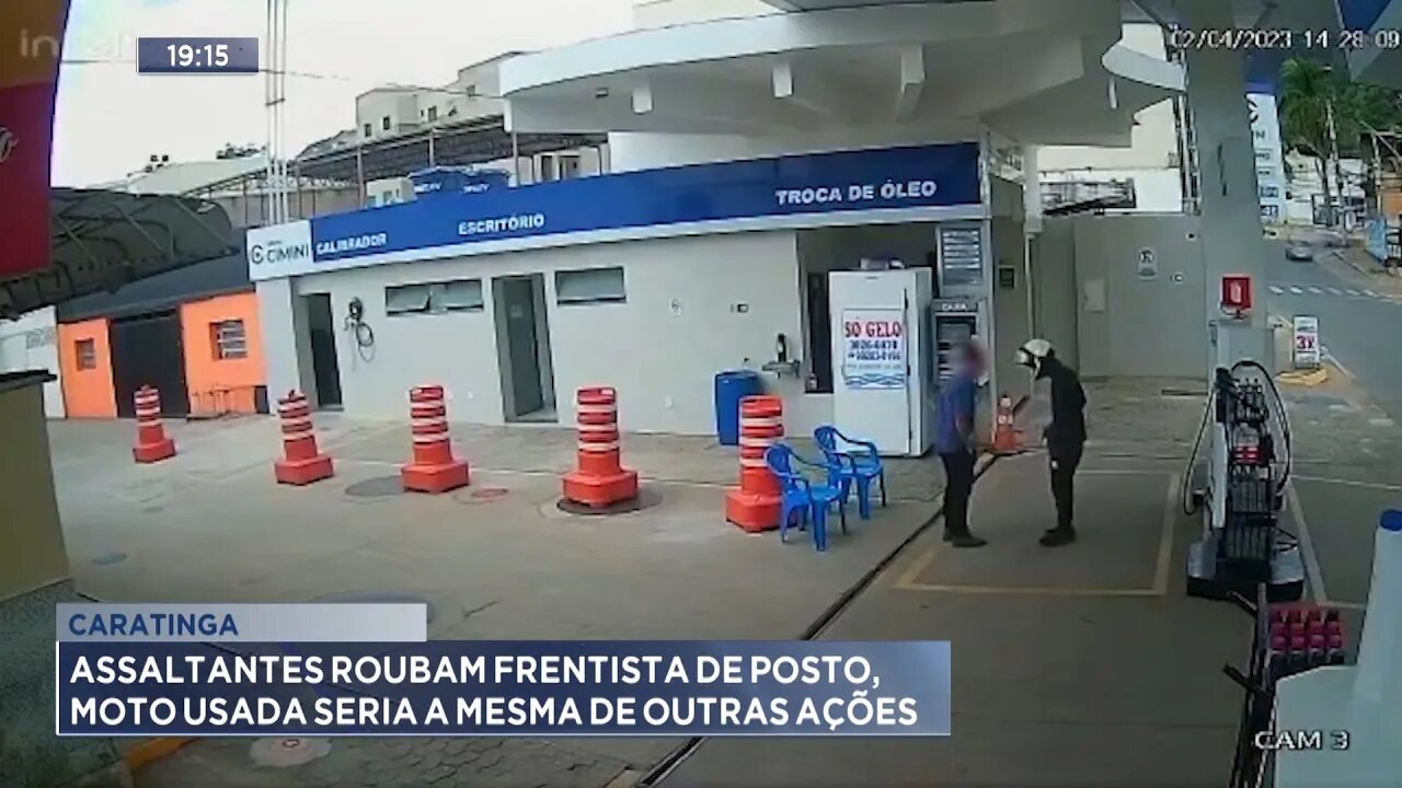 Caratinga: Assaltantes Roubam Frentista de Posto, Moto usada seria a Mesma de Outras Ações.