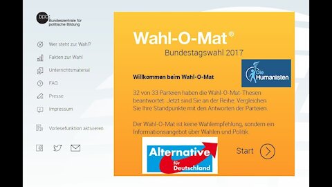 Der Wahl-O-Mat-Test zur Bundestagswahl 2017 #btw17