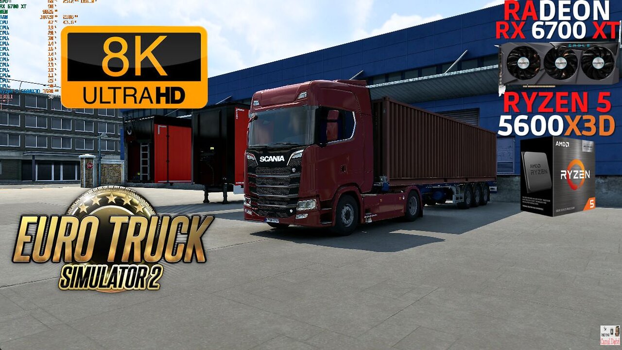 Euro Truck Simulator 2 Ultra 8K 7680x4320p RX 6700 XT + Ryzen 5 5600X3D + 32GB RAM Teste/Gameplay