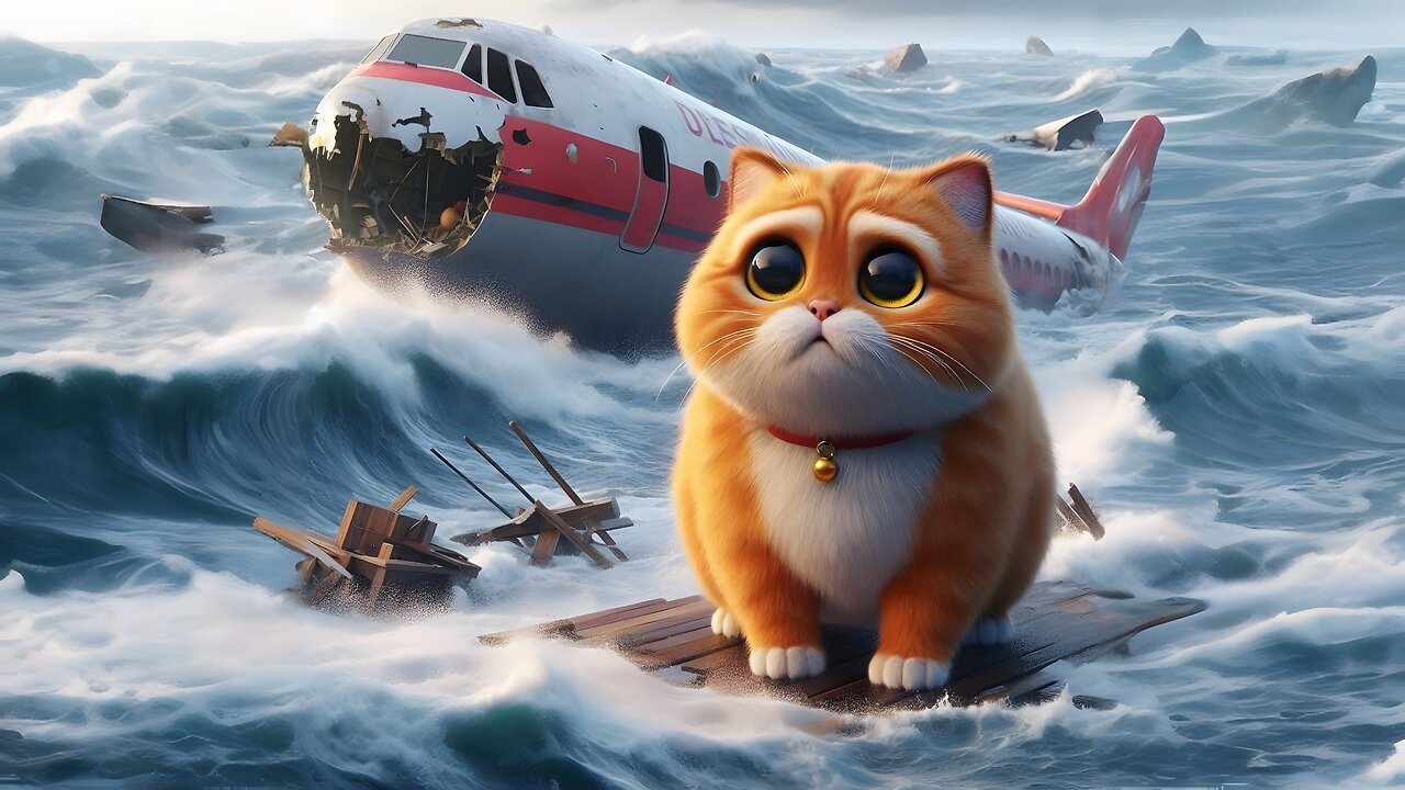 Plane crash! What is the fate of the orange cat family! #cat #cute #socutekitty #cats