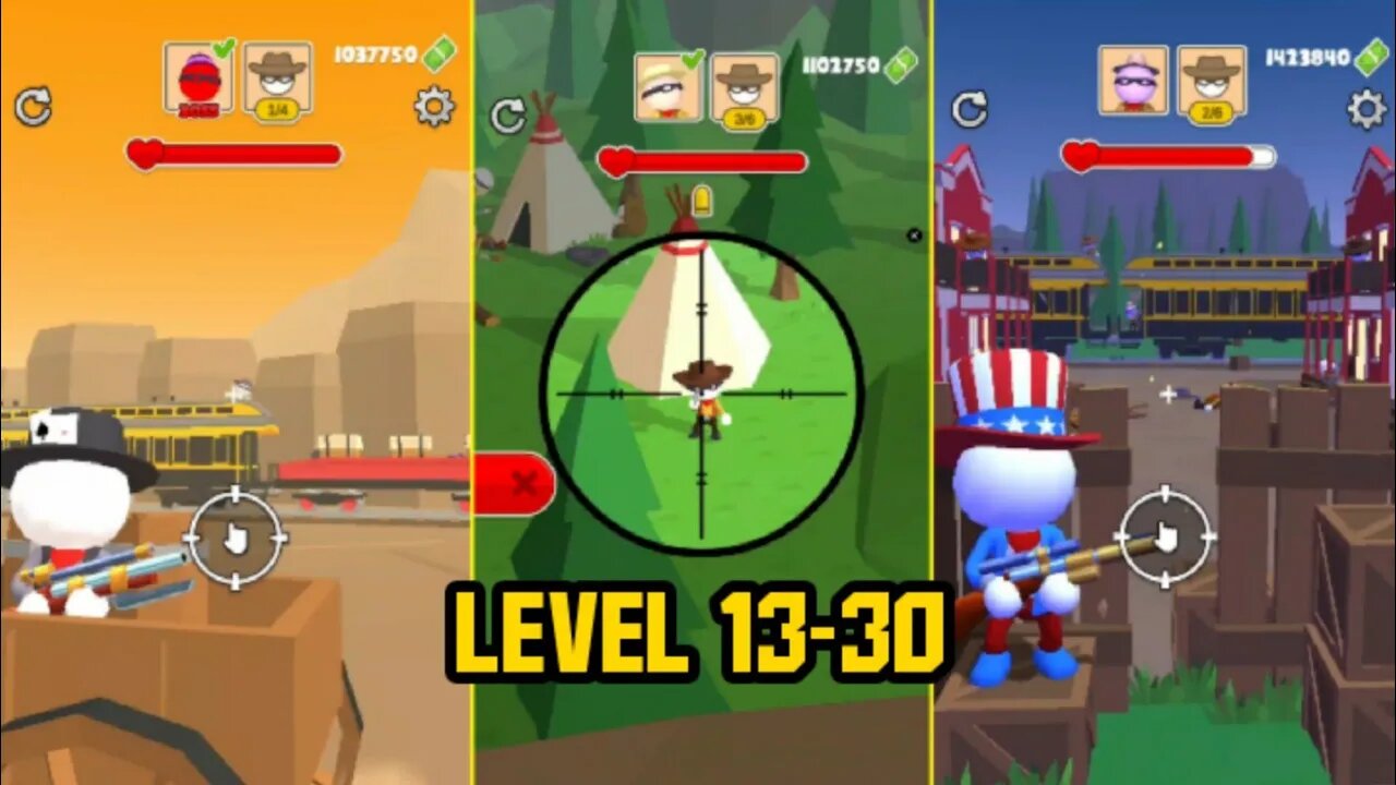 Western Sniper Game Level 13-30 | Gameplay | Casual Azur Games | Watch4gain #westernsniper #gameplay