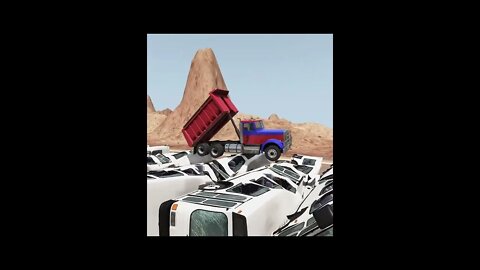 |MiniBeamNG/ Truck vs 10 Buses #05 BeamNG.Drive #Shorts