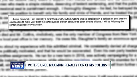 Collins' constituents urge stiff sentence from judge