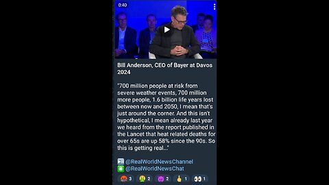 News Shorts: CEO of Bayer at WEF