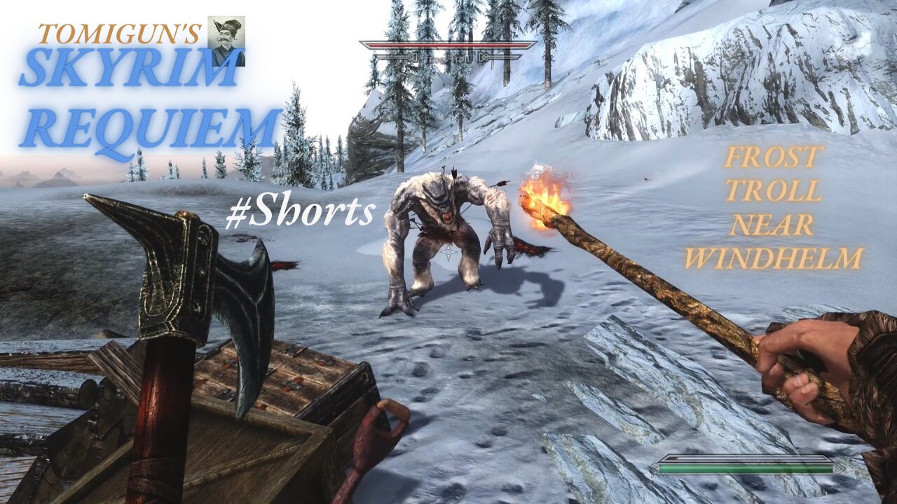 Skyrim Requiem Short Scene: Frost Troll Near Windhelm