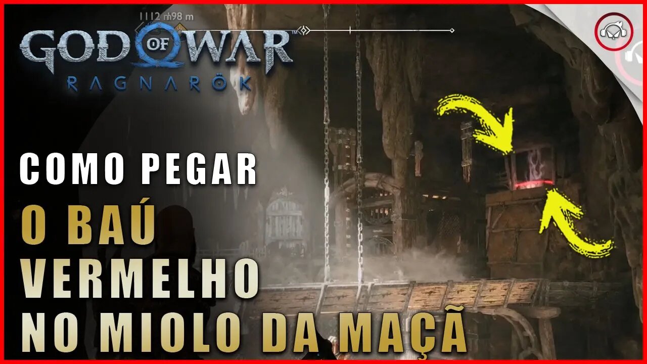 God of war Ragnarok, Como pegar o baú vermelho em cima do elevador no Miolo da Maçã | Super dica