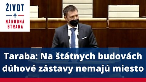 Taraba: Na štátnych budovách dúhové zástavy nemajú miesto