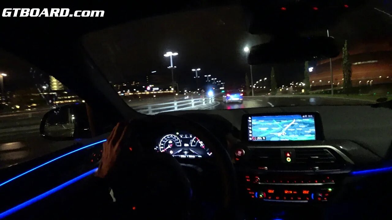 BMW X4M dark wet night driving slow [4k]