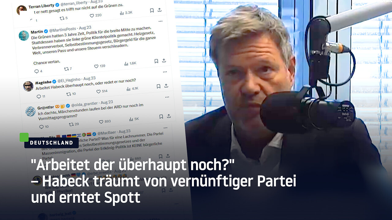 "Arbeitet der überhaupt noch?" – Habeck träumt von vernünftiger Partei und erntet Spott