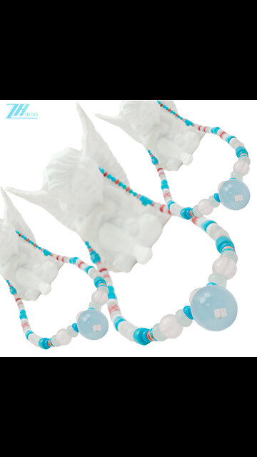 Natural turquoise spiny oyster Rose Quartz mop Milky Blue Aquamarine gemstone pendant handmade 03