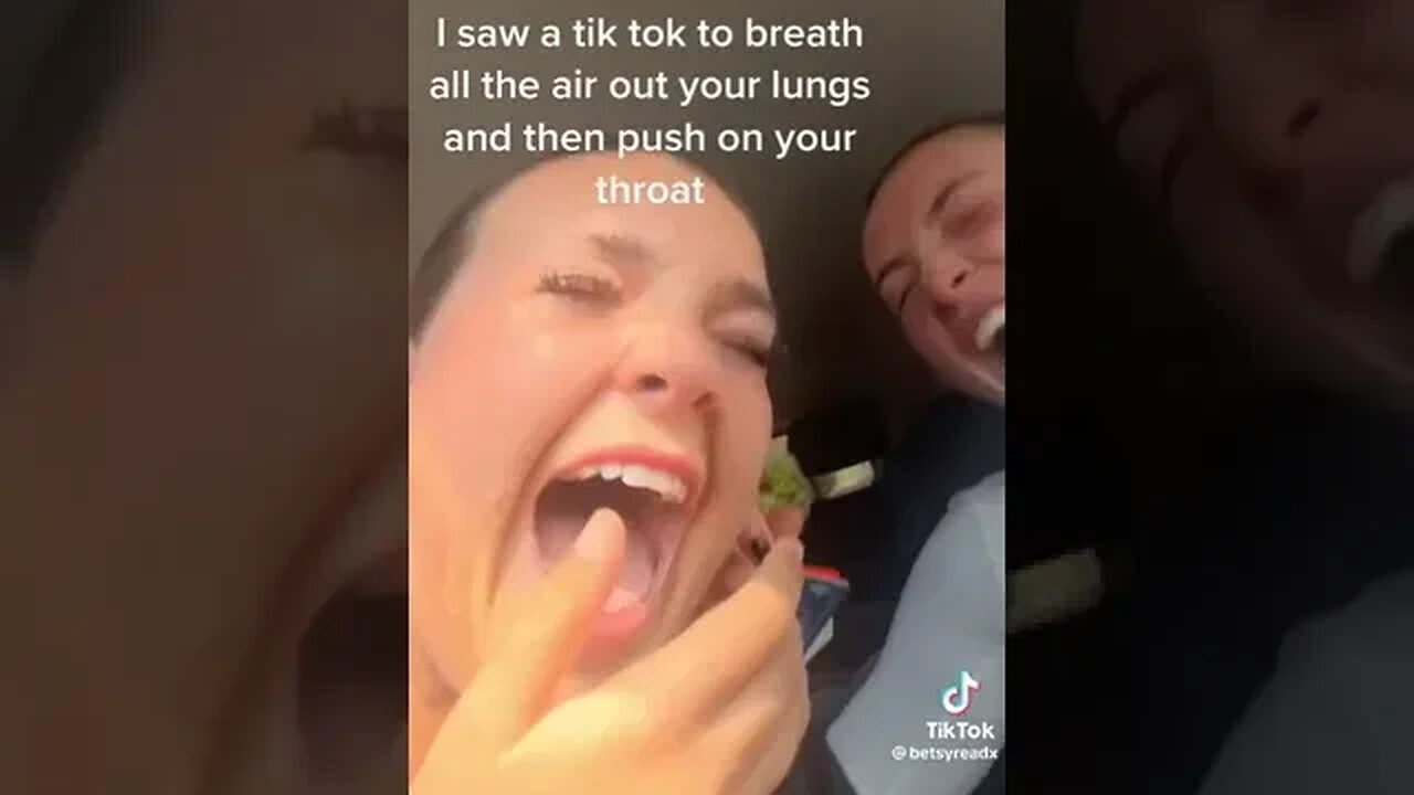 Tiktok challenge Breathe out all the way then squeeze out throat! #contagiouslaugh #tiktokchallenge