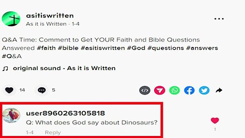 Q&A #1 - Dinosaurs, What Does God Have To Say???
