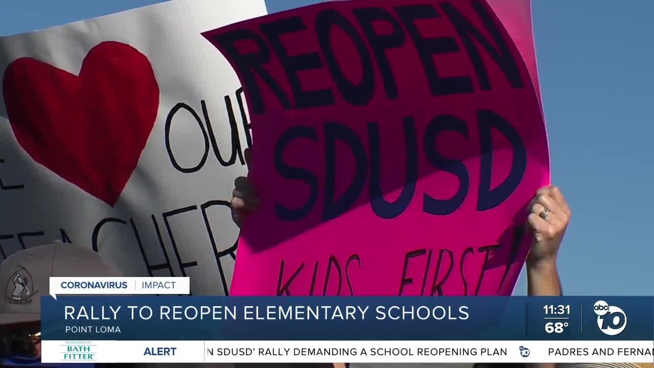 Parents, students rally to reopen San Diego elementary schools