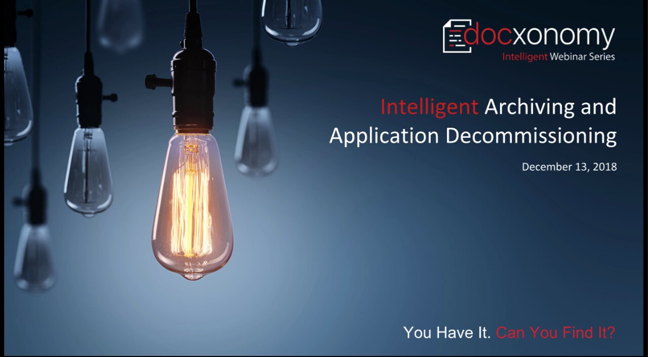 Intelligent Archiving and Application Decommissioning