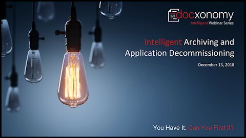 Intelligent Archiving and Application Decommissioning