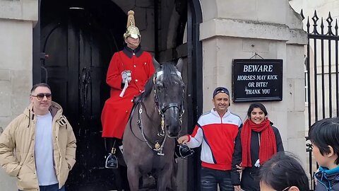 Holding the Reins for a long time #horseguardsparade