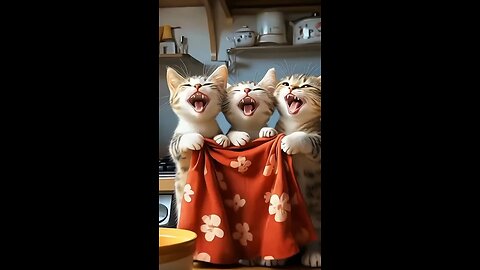 “Towel Shenanigans Cats and Giggles”