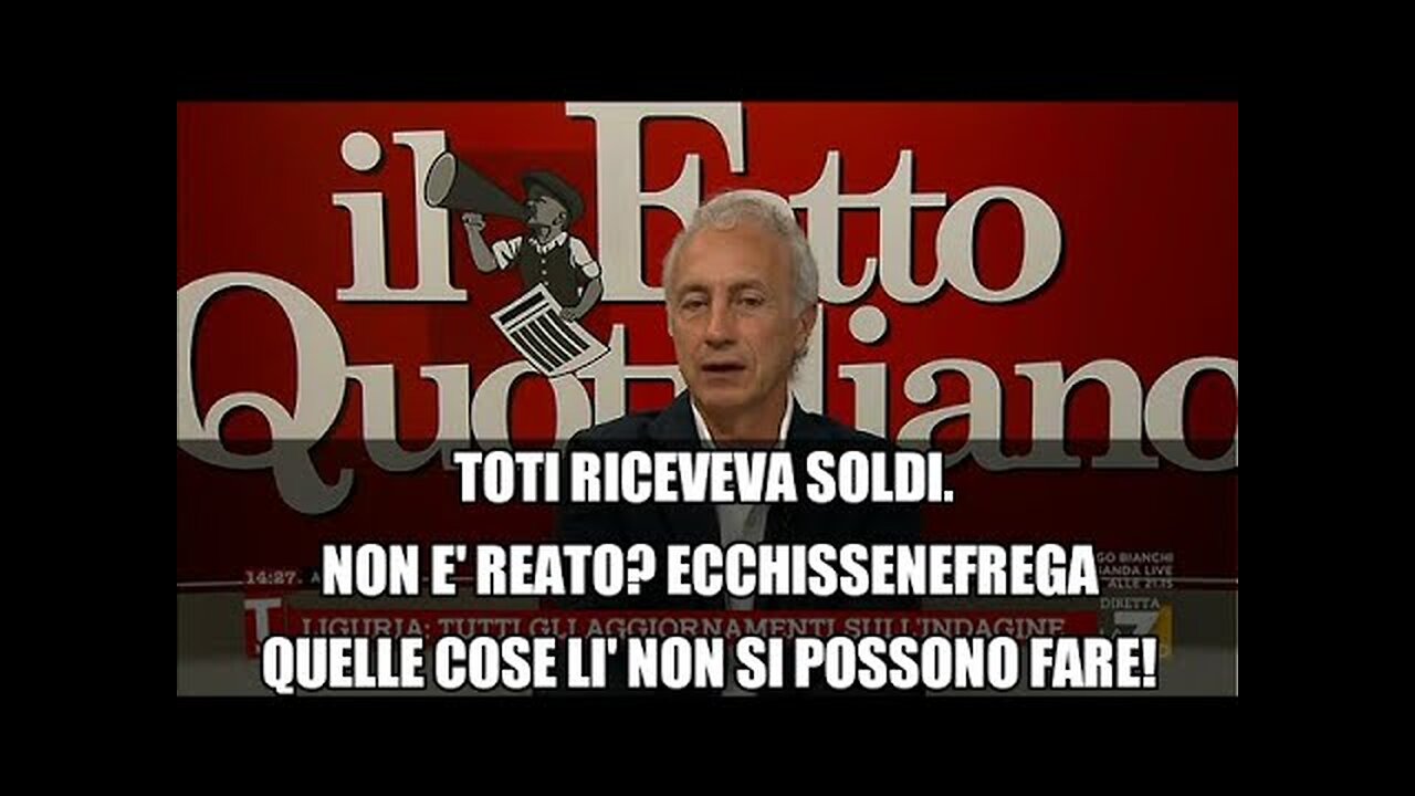 Travaglio in tv sul caso Toti,Nuova tangentopoli-La politica adesso si vende per un piatto di lenticchie. MERDALIA DOVE TUTTI I POLITICI SONO SCHIAVI,MERDALIA💩UN PAESE DI MERDA DI POLITICI CORROTTI E UN POPOLO D'IDIOTI