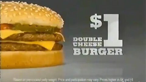 Lost Burger King 2000's Commercial "$1 Dollar 1/4 Pound Double Cheeseburgers" (2009)