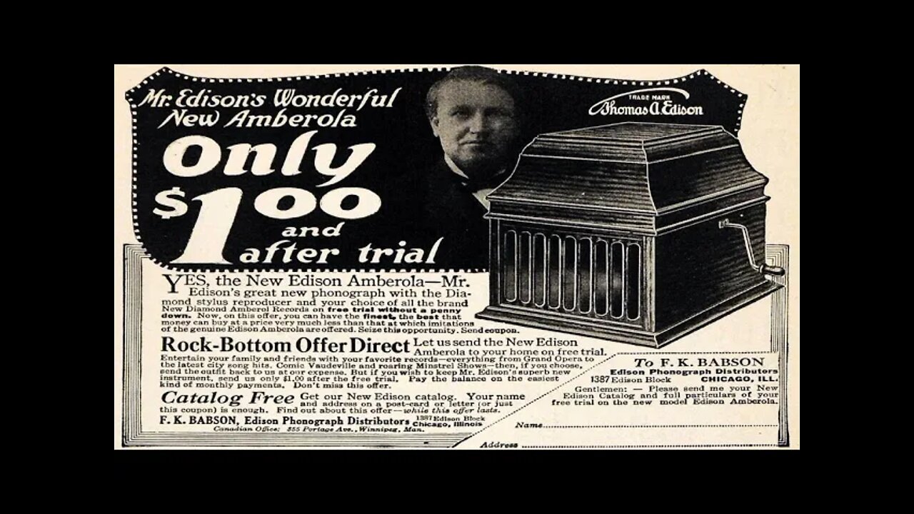 Titanic era rock stars sing By The Light of the Silvery Moon on Edison Model DX Amberola