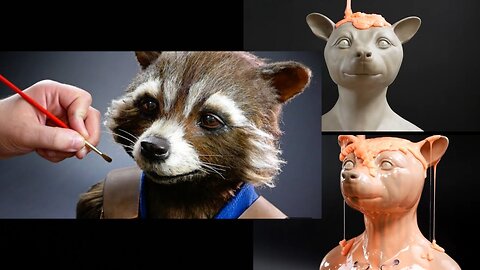 Rocket Raccoon Sculpture Timelapse - Guardians of the Galaxy
