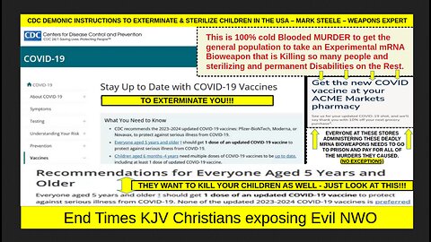 CDC DEMONIC INSTRUCTIONS TO EXTERMINATE & STERILIZE CHILDREN IN THE USA – MARK STEELE