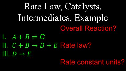 Rate Law, Catalysts, Intermediates, Kinetics, Example - Chemistry