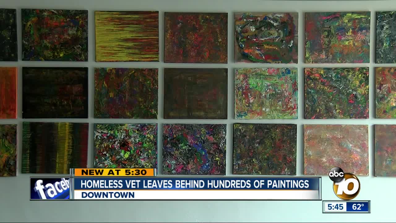 Homeless veteran leaves behind hundreds of paintings