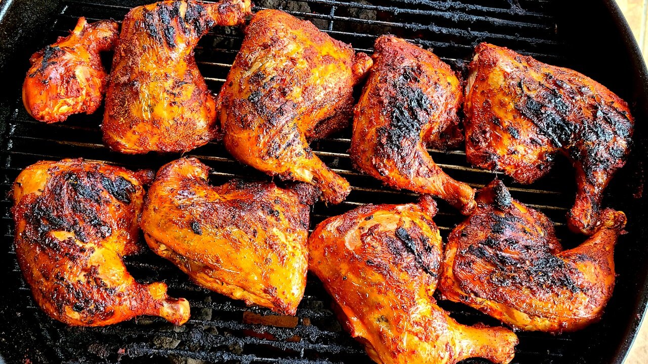 Smoked Achiote and Guajillo Chicken Leg Quarters