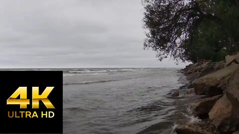 Peaceful Waves on Lake Ontario in 4K
