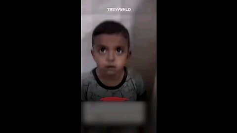 Palestinian boy traumatised after his house was hit by Israeli air strike