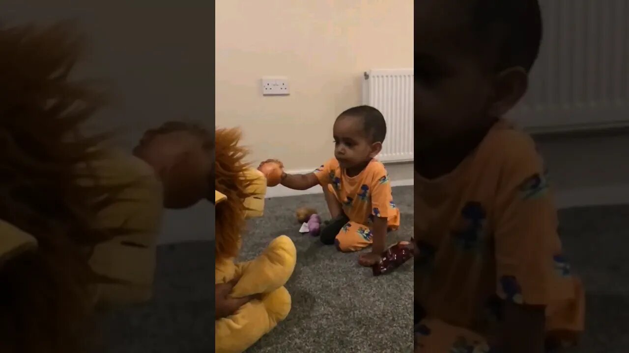 Mario with SIMBA lion toy