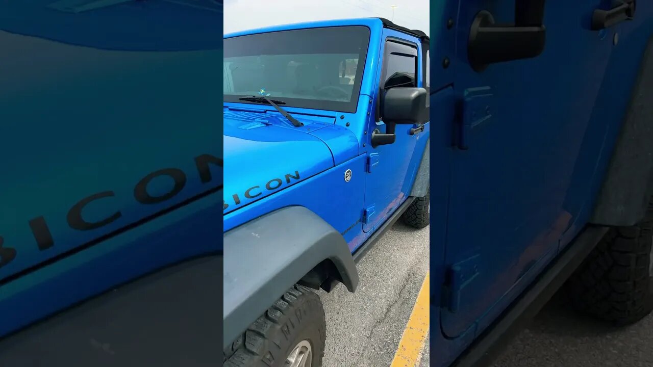 Ducking a blue Jeep at Loblaws.