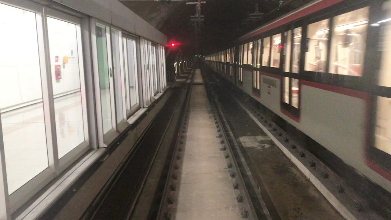 Underground Metro tunnel and track line 6 Santiago, Chile