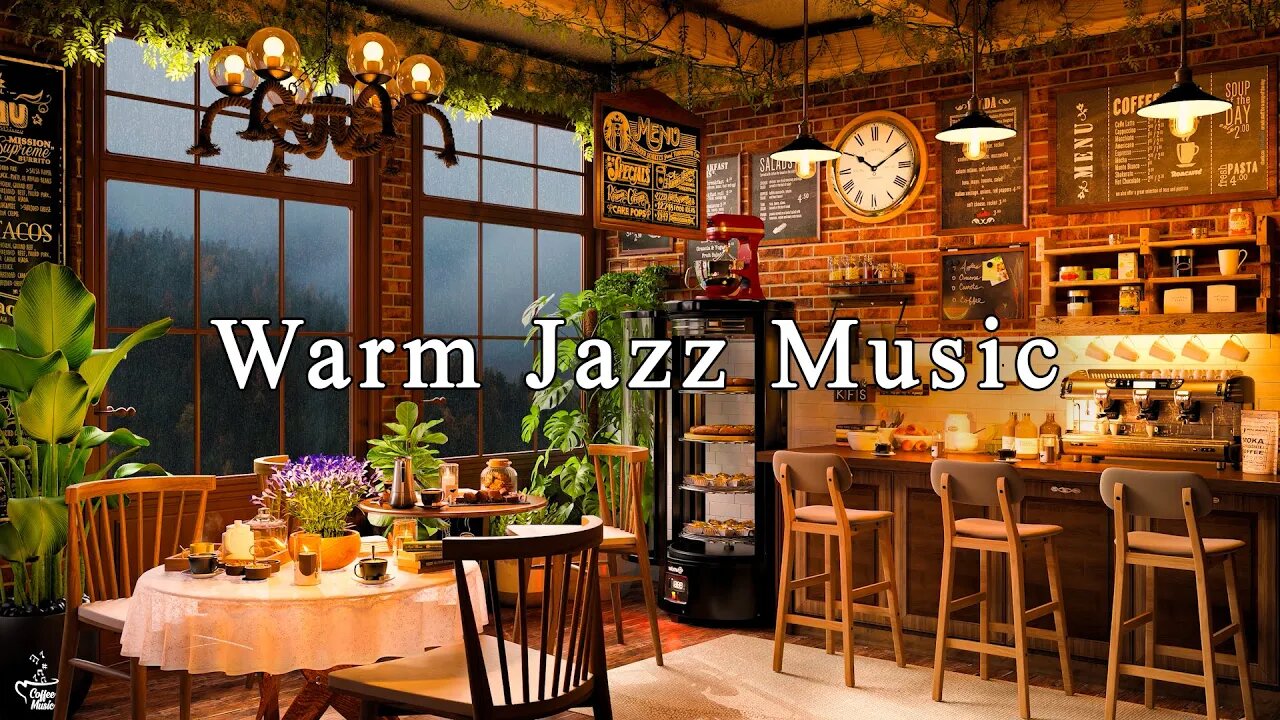 Cozy Coffee Shop Ambience & Relaxing Jazz Instrumental Music ☕ Smooth Piano Jazz Music to Study Work