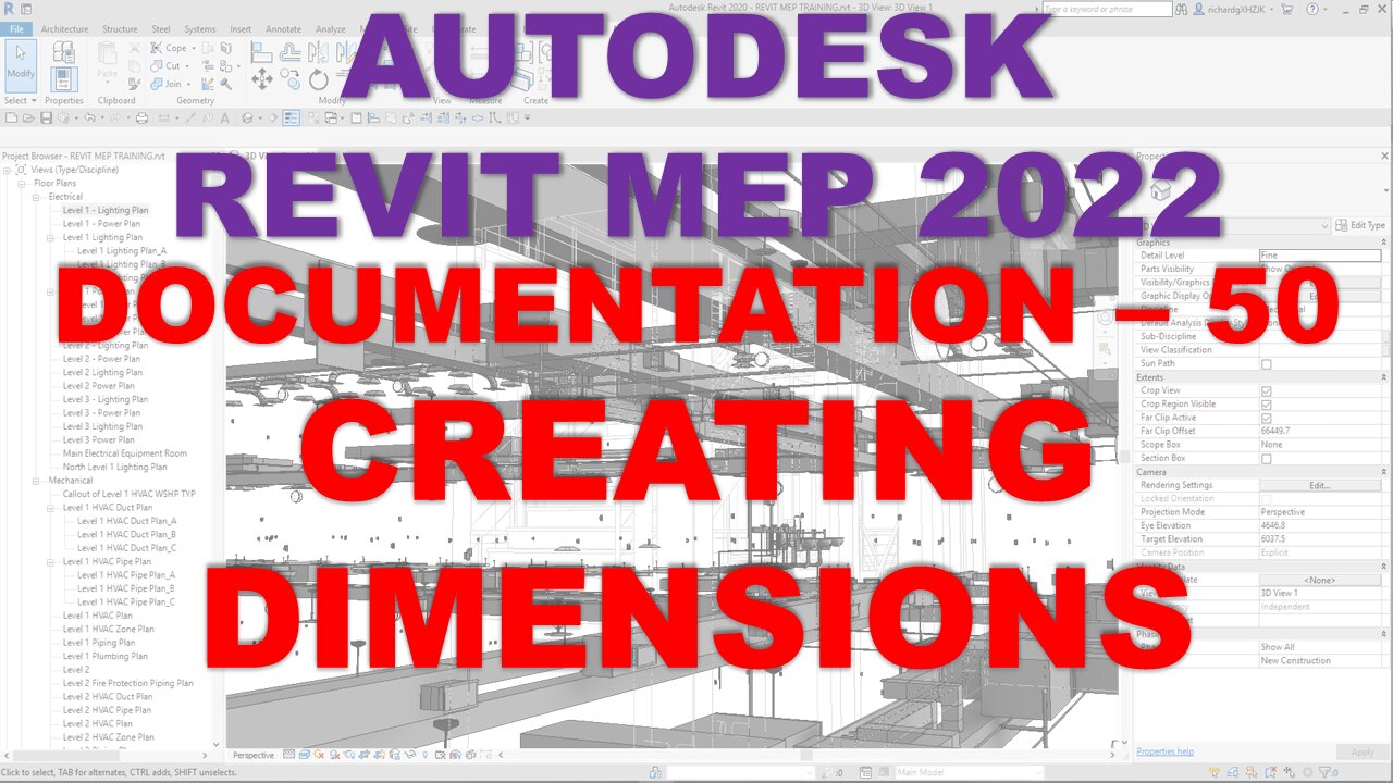 Autodesk Revit MEP 2022 - DOCUMENTATION - CREATING DIMENSIONS