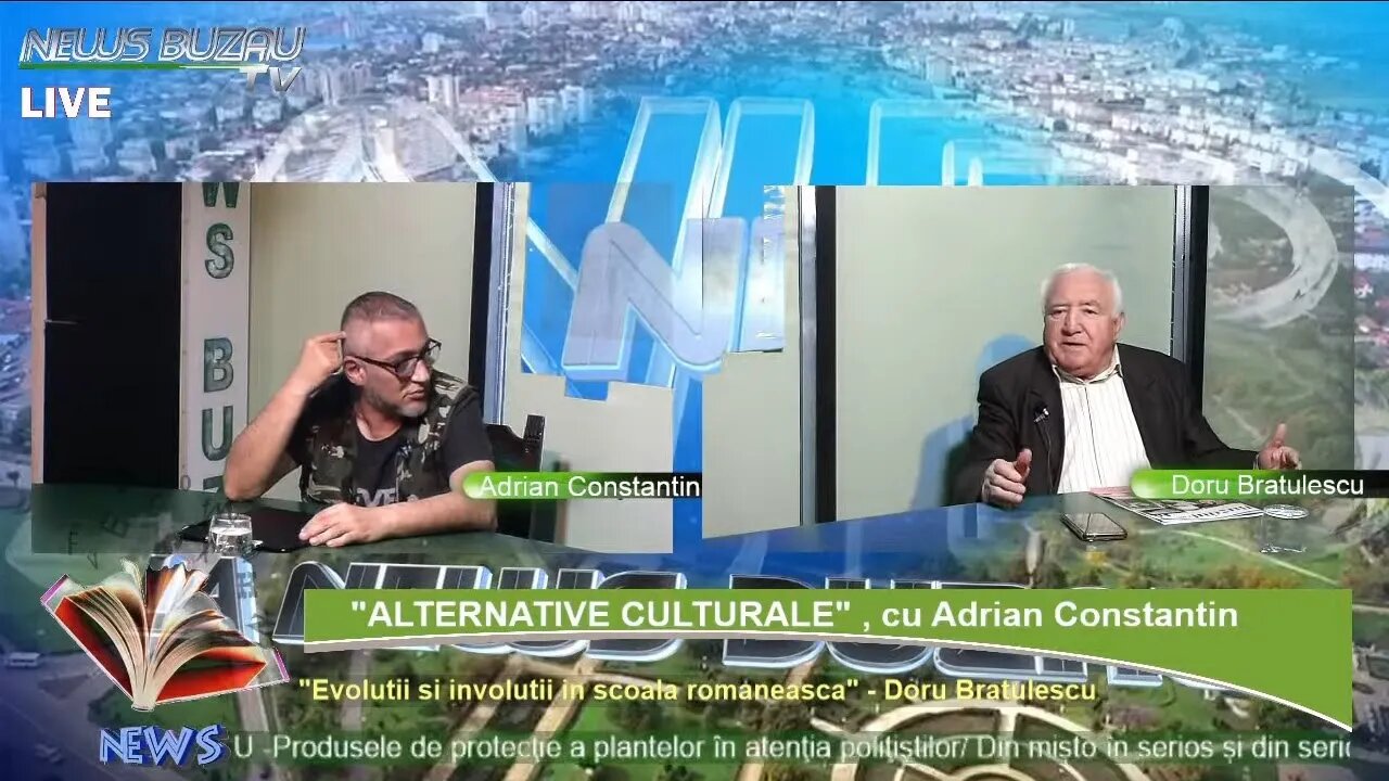 LIVE - TV NEWS BUZAU - "ALTERNATIVE CULTURALE", cu Adrian Constantin. "Evolutii si involutiii in …