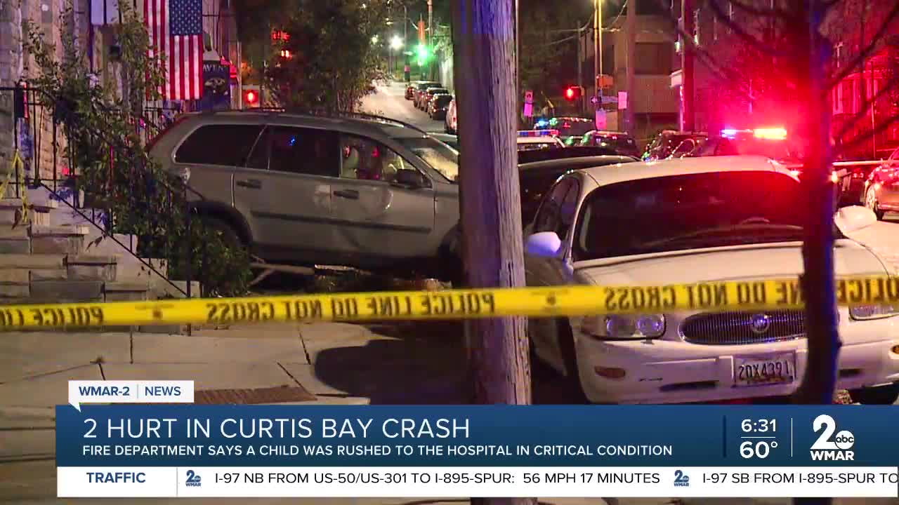 Bad crash in Curtis Bay sends two people to hospital including 5-month-old child